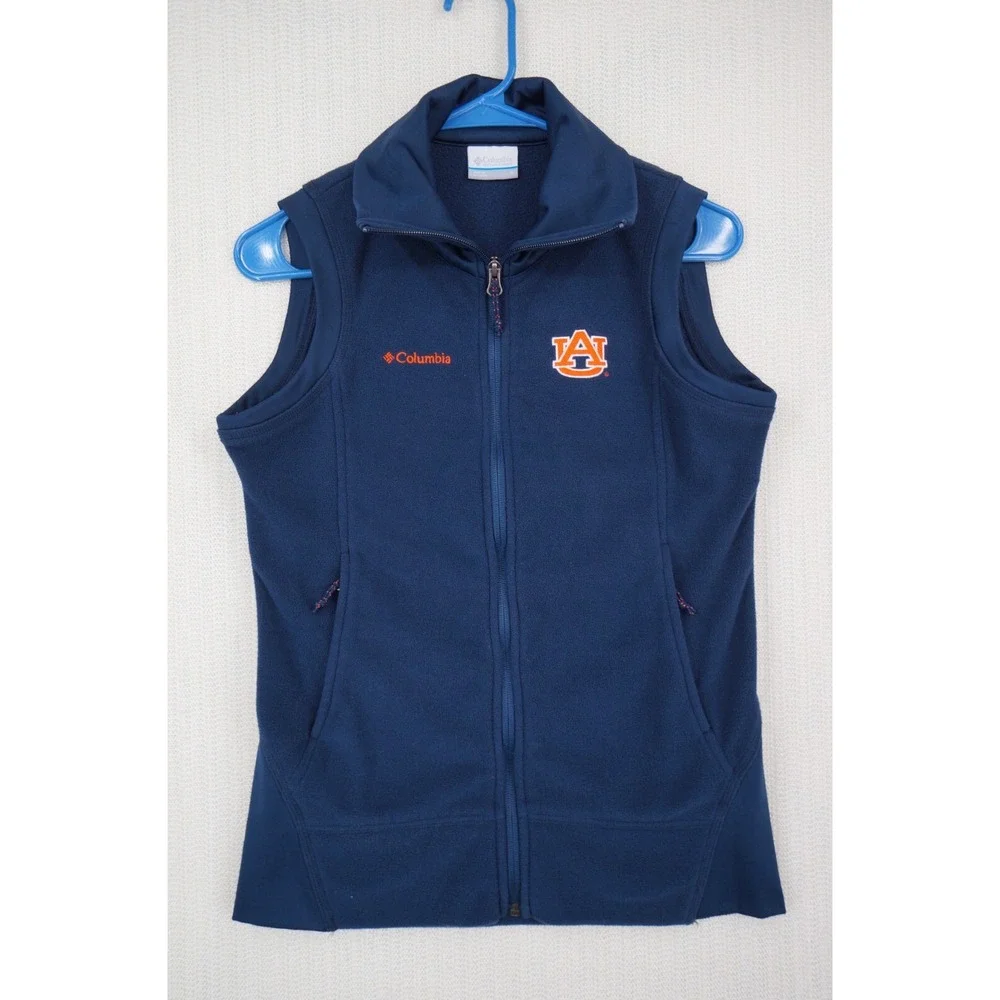 Columbia Auburn Tigers Vest Womens Small Fleece Full Zip Collared NCAA Football